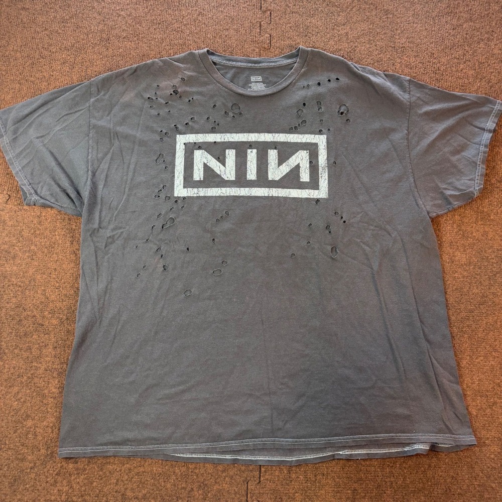Nine Inch Nails The Fragility v2.0 Tour Shirt Distressed L/XL NIN 2000 Concert